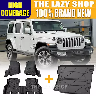 5D TPE Door Sills Covered Floor Mats & Cargo Mat For Jeep Wrangler JL 4Door 18+ • $1000