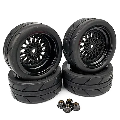 £21.49 • Buy 1/10 RC Road Wheels Tyres Black For Tamiya TT02 01 Porsche Fazer 9mm 3mm O/s 