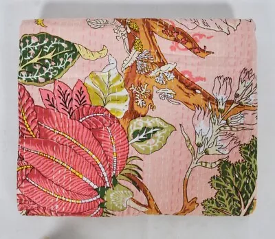£35.40 • Buy Indian Kantha Quilt Bedspread Bedding Throw Cotton Blanket Handmade Floral Print