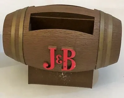 Vintage J&B Scotch Whisky Bar Napkin Holder Justerini & Brooks LONDON Wood Cask • $7.99