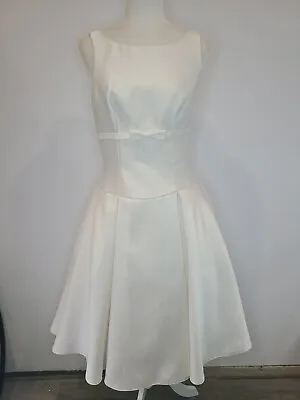 Moonlight Retro 50s Style Wedding Dress Ivory Size 10 Mad Men Style 60s MCM  • $80.99