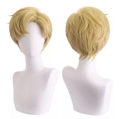 Haruka Ten'ou Sailor Uranus Cosplay Wigs 28cm Women Short Blonde Synthetic Hair • $18.59