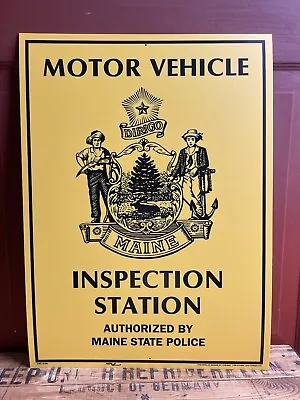 MOTOR VEHICLE Maine Inspection Station Sign Gas Station Man Cave • $195