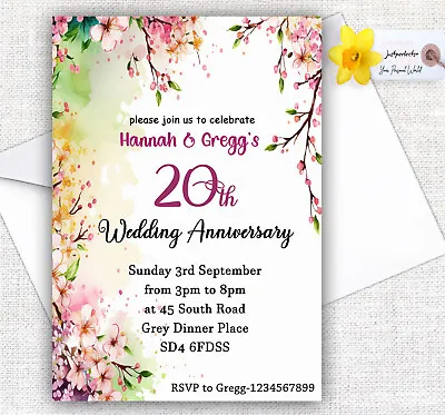 £3.79 • Buy Personalised Wedding Anniversary Invitations, 30th, 20th, 1st, 50th, 40th, 10th
