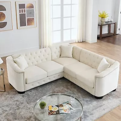 Modern 5-Seater L-Shaped Corner Sofa Velvet Livingroom Furniture Sectional Sofa • $985.90