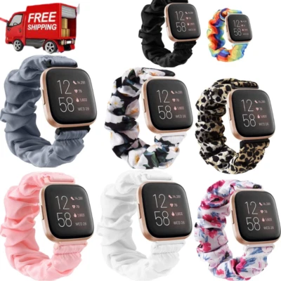 $10.38 • Buy Adjustable Elastic Scrunchie For Fitbit Versa 2 Bands Assorted Color, Fitbit