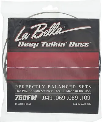 LaBella 760FM Steel Flatwound Strings 4-String Set 49-109  New! • $42.95