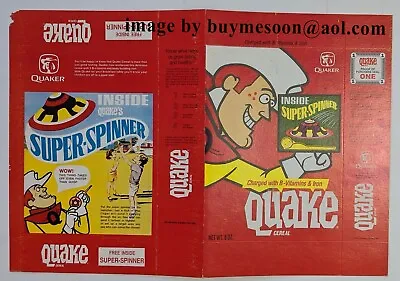 Quake Cereal Box Super Spinner Offer 1990 FLAT Unassembled  • $90