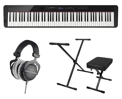 Casio PX-S1100BK 88-Key Digital Piano - Black + Keyboard Bench/Stand Set + Be... • $871.99