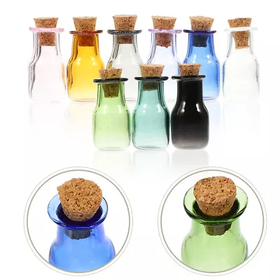  9 Pcs Tiny Message Bottle Small Glass Bottles With Cork Mini Vial • £7.41