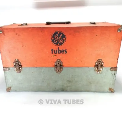 $69.95 • Buy Large Orange & Grey GE Vintage Radio TV Vacuum Tube Valve Caddy Carrying Case