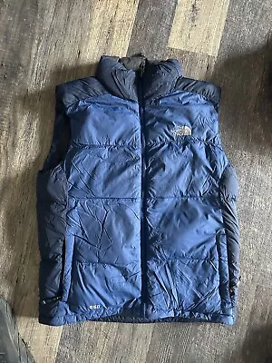 Vintage North Face Navy Blue Puffer Vest Down M Medium • $40