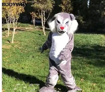 Advertising Mascot Costume Grey Cat Fursuit Animal Cosplay Dress Adult • $656.35