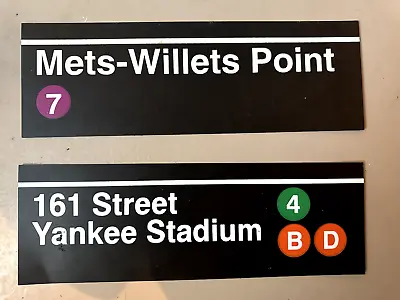 (2) NYC WALL SIGNS/RULER NY METS YANKEES Mta Subway Souvenir Collectible • $69