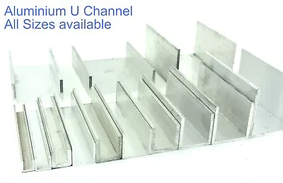 Aluminium U CHANNEL C Section Good Range & Bespoke Cutting Service Available T/O • £9.60