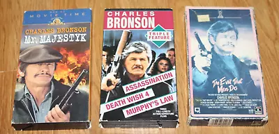 3 Charles Bronson Vhs Tapes - Mr. Majestyktriple Feature & The Evil That Men Do • $5.99