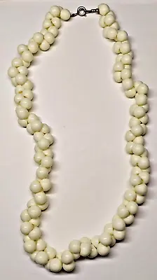 Vintage Bubble Lucite Beaded Necklace White/Ivory Color • $49.99