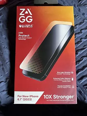 ZAGG XTR3 Protect Tempered Glass Screen Protector For 2023 IPhone 15 Pro 6.1” .B • $17.89