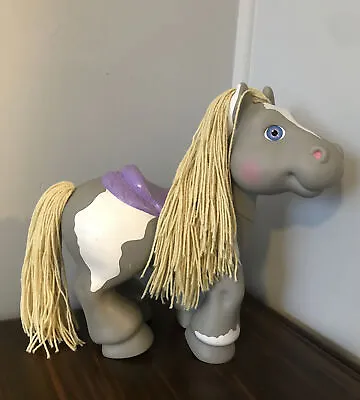 VTG Crimp N' Curl Cabbage Patch Kids 1992 Horse Pony Gray White Purple 12” Tall • $10