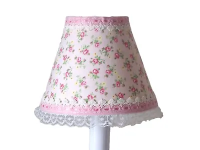 Baby Pink Rosebud Chandelier Shades 5  Mini Lamp Sconce Shade Shabby Country • $5