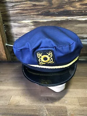 Vintage 1970's Skipper Peaked Hat Snapback Made In USA Sailor Captain Costume • $27
