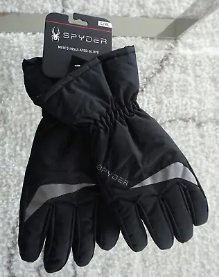 SPYDER Insulated L/XL Mens Ski Gloves Size Large / Extra Large Black • $35