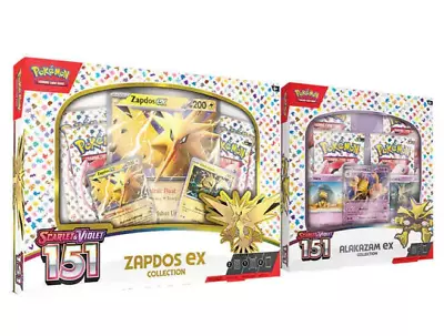 Zapdos EX Pokemon 151 TCG Scarlet & Violet Collection Box & Alakazam Ex Box • $59.99