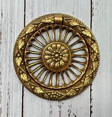 PE Guerin Drawer Ring Pull Gold Plated Brass Flower Leaves Ornate • $999.99