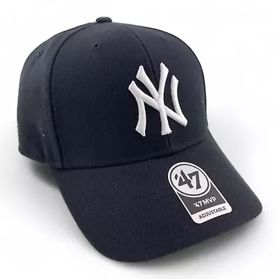 '47 Brand New York Yankees MLB Navy Blue Gray UV Logo MVP Adjustable Hat Cap • $24.99