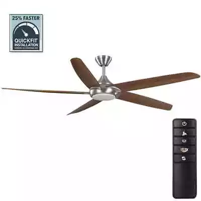 Home Decorators Highstone 70 In. White Color Changing Brushed Nickel Ceiling Fan • $269.95