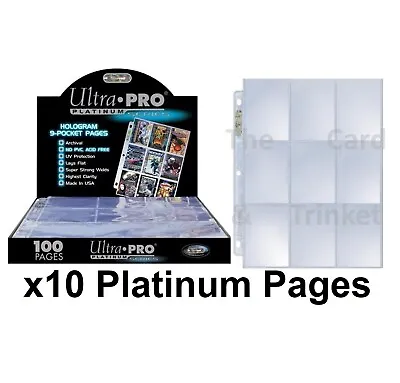 10x Ultra PRO 9-Pocket Platinum Binder Pages Standard Cards Pokemon AFL NRL MTG • $10.50