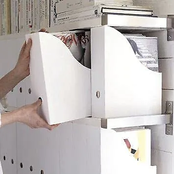 Cardboard Magazine File Holder Document Organizer Storage Box(5) White • $15.37