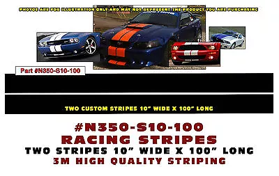 N350-s10-100 * Dual Lemans Straight Racing Stripes - 3m Quality - 10  Wide • $89.95