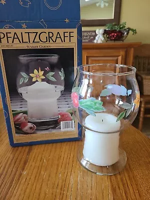 Pfaltzgraff Summer Garden Glass Floating Candle Holder In Box • $10