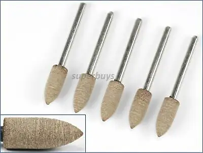 5pcs 6mm Cone Shape Head Leather Polishing Buffing For Rotary Drill Bit Tool • $8.32