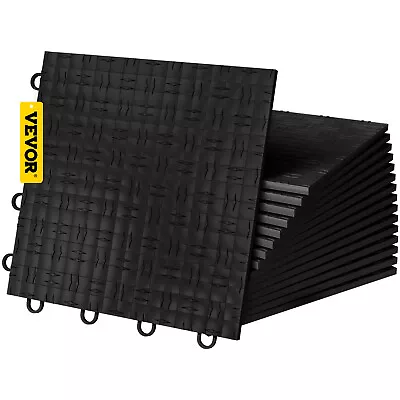 VEVOR Garage Tiles Interlocking Garage Floor Covering Tiles 12x12  25 Pack Black • £50.39