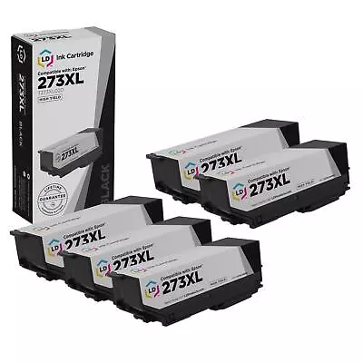 LD Reman Epson 273XL T273XL120 Pack Of 5 HY Black Ink Cartridges • $14.01