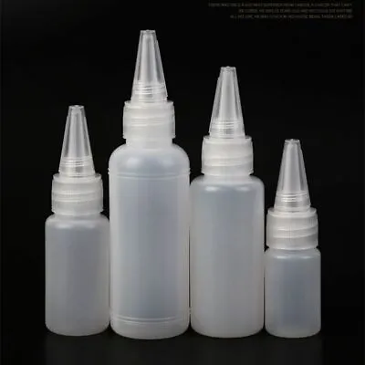 £7.57 • Buy 20 Pcs 30ml 50ml Empty Plastic Glue Bottles With Screw-On Lids Squeeze Bottle