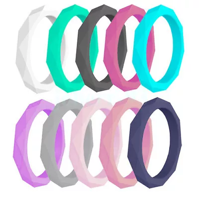 10PCS Silicone Wedding Engagement Ring Men Women Rubber Band Gift Jewelery Set • $18.19