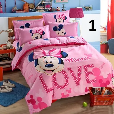 Kids New Bedding Set Disney Minnie Mouse Duvet Blanket Comforter Pillow Case  • $49.99