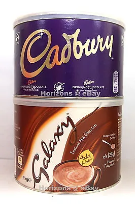 Cadbury Or Galaxy Drinking Hot Chocolate 1kg TIN (40-42 Servings / Pack) • £20