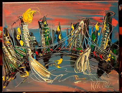 CITYSCAPE  By Mark Kazav Original Oil Painting Wall Art Impressionism ERG4EFR • $57.77