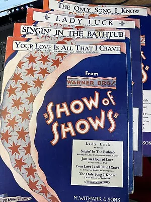 ‘29 WARNERS SHOW OF SHOWS Film Sheet Music 4-pack  (9x12 Inches) • $8
