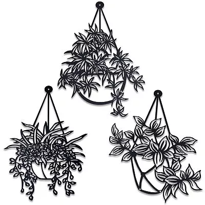 Set Of 3 Metal Flower Wall Minimalist Metal Flower Wall Carving Art Metal Flo... • $39.30