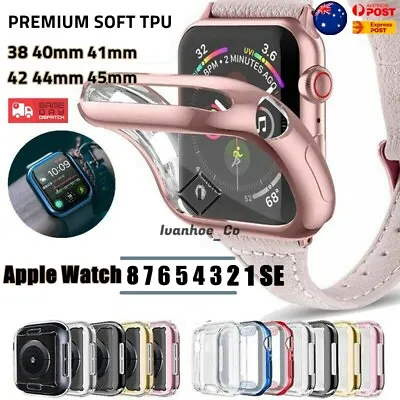 $6.95 • Buy Soft TPU Apple Watch Cover IWatch 8 7 6 5 SE 45/44/42/41/40/38mm Case Protector
