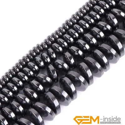 Natural Black Magnetic Hematite Gemstone Rondelle Spacer Beads Strand 15 Yao-Bye • $3.18