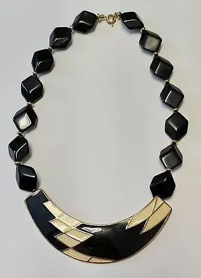 Vintage Trifari Enamel Lucite Collar Choker Necklace 70s 80s Statememt • $15