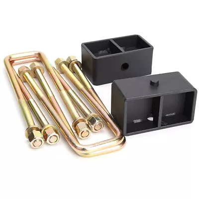 3  Rear Leveling Lift Block Kit U Bolt 2007-2019 Chevy Silverado GMC Sierra 1500 • $45.97