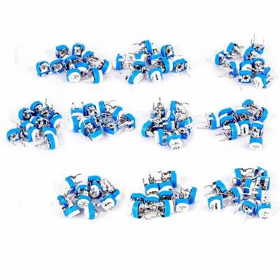 100pcs 10 Values Potentiometer Trimpot Variable Resistor Assortment Box Kit Set • $4.49