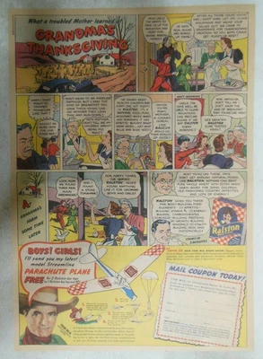 $25 • Buy Ralston Cereal Ad: Tom Mix  Parachute Plane  Premium 1940 Size: 11 X 15 Inches